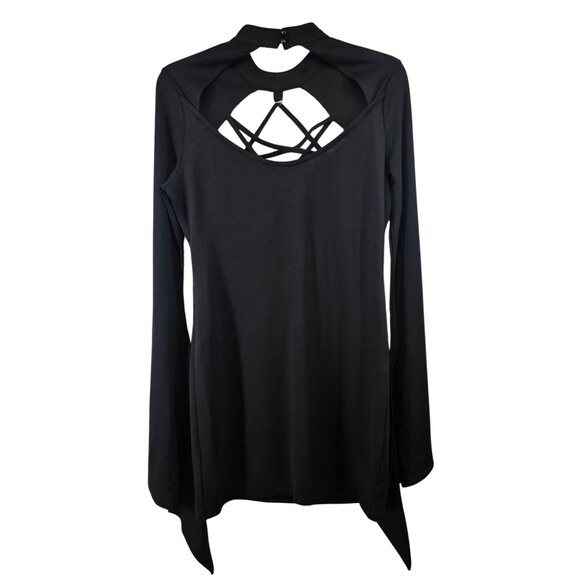 Killstar Black Cage Cutout Long Sleeve Gothic Top Xl - Picture 9 of 10